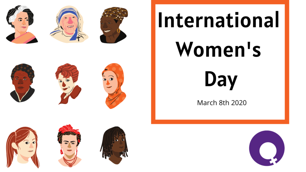 International Women's Day graphic with different women and the IWD logo