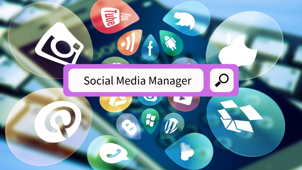 web search bar for social media manager job descriptions