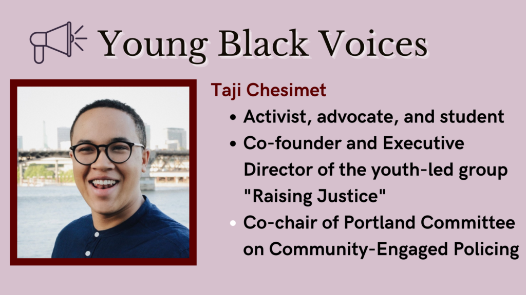 Taji Chesimet graphic for Black History Month