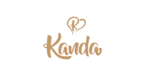 Kanda Chocolates' logo with heart above it