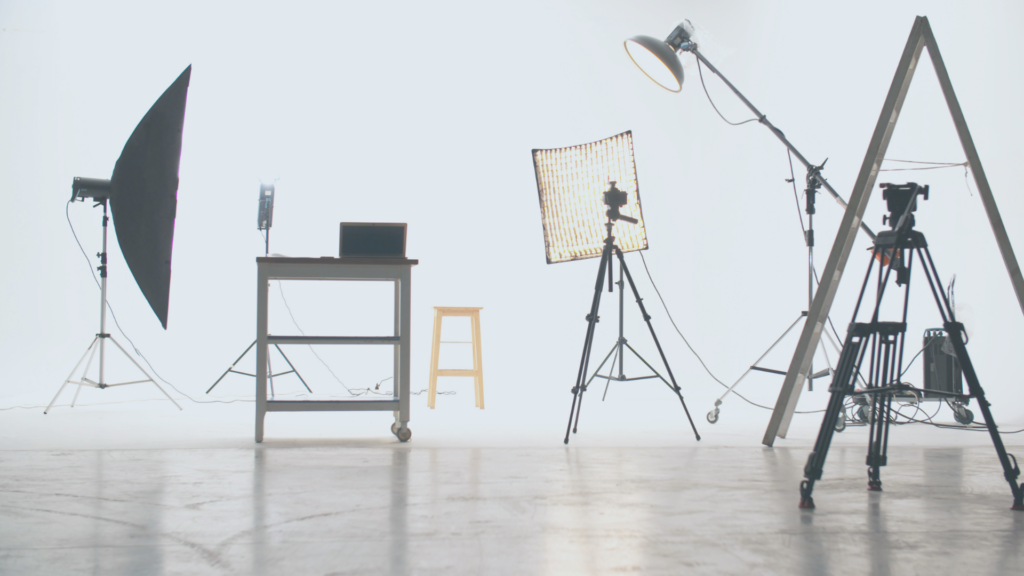 quality video content setup in a studio