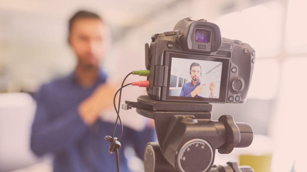 camera filming live video setup