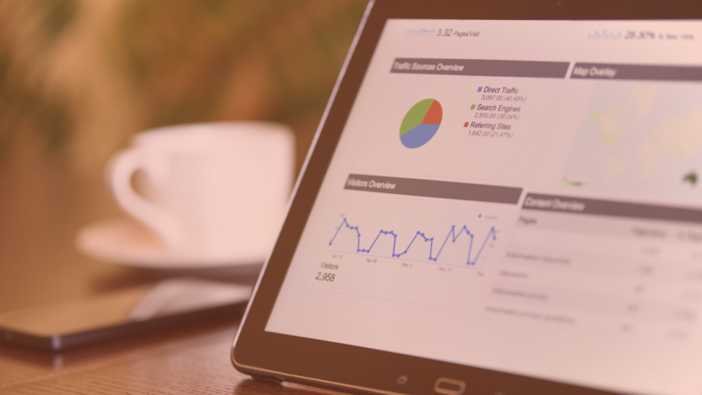 tablet showing digital marketing dashboard